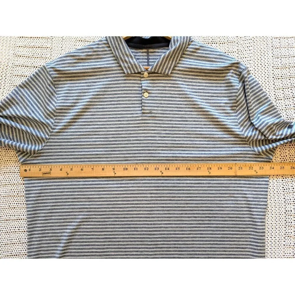 NIKE Tiger Woods Men's T Shirt Size Large Shorts Sleeves Striped Golf Shirt